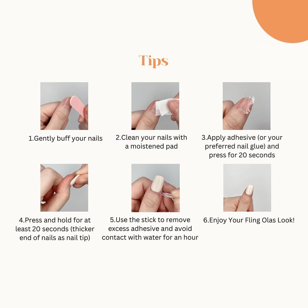 Press-on Nails, Handmade with Gel UV Finished, False nails, Reusable, Almond Shape for Women, Nude, Medium Size