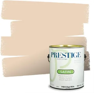 PRESTIGE Paints Interior Paint and Primer In One, 1-Gallon, Satin, Comparable Match of Benjamin Moore* Sheraton Beige*