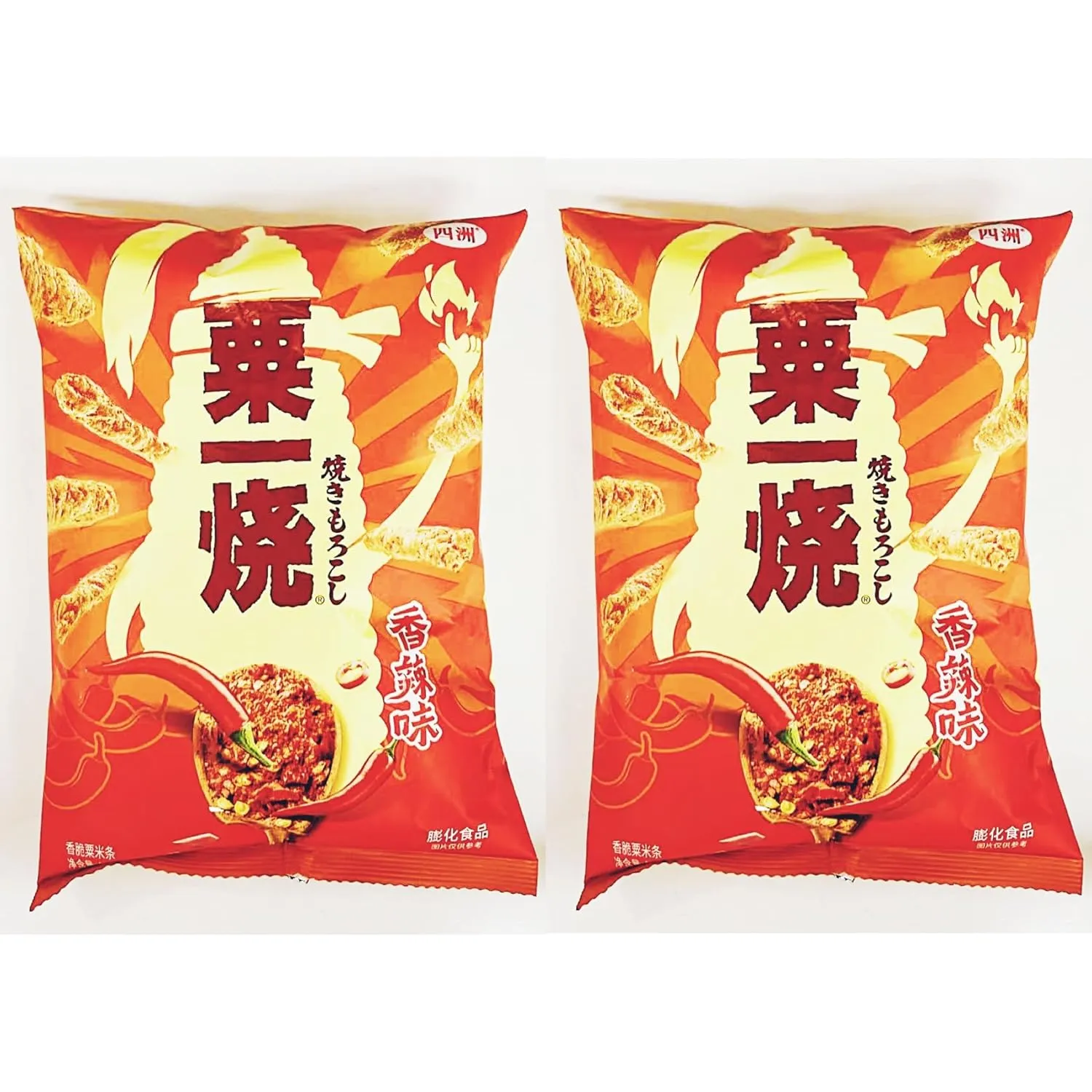 Puffcorn(Hot),Spicy Asian Rice Snacks, 2.82 Oz,Pack of 2