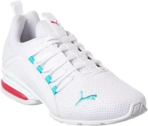 PUMA Women's Axelion, White Pink, 7