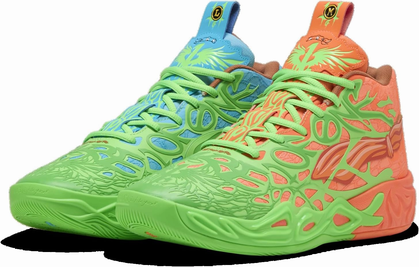 Puma MB.04 TMNT L&M - Men's (Fluro Green PES/Bright Aqua/Orange)