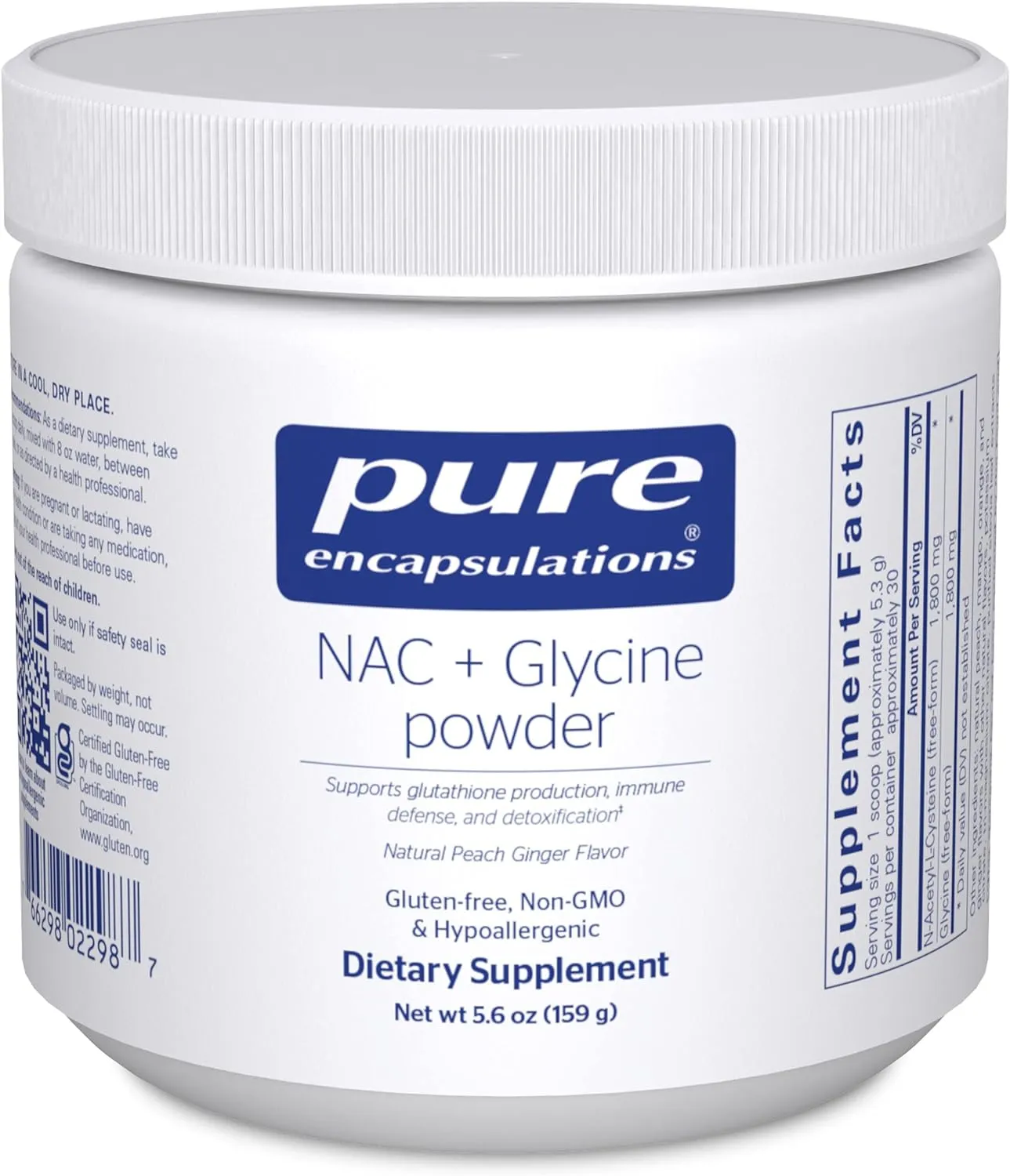 Pure Encapsulations NAC   Glycine Powder - Immune Support, Detox Cleanse & Glutathione Production* - Conditionally Essential Amino Acids - Gluten Free & Non-GMO - 5.6 oz