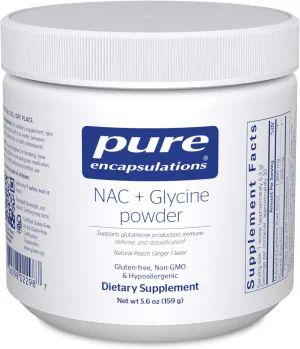 Pure Encapsulations NAC   Glycine Powder - Immune Support, Detox Cleanse & Glutathione Production* - Conditionally Essential Amino Acids - Gluten Free & Non-GMO - 5.6 oz