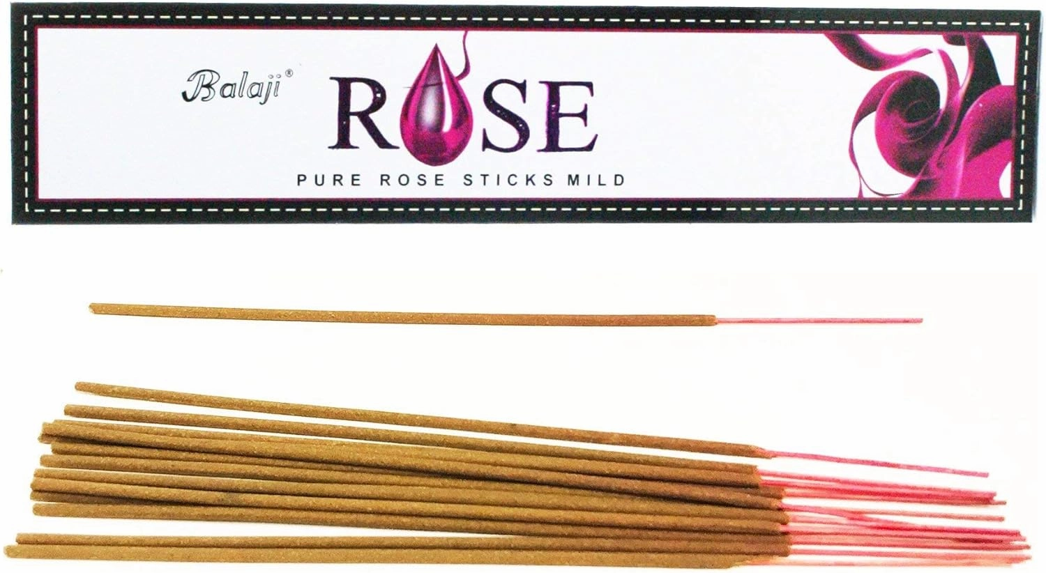 Pure Rose Mild Incense Sticks, (12 Units x 15 Sticks), Brown, 11 x 9.7 x 25 cm