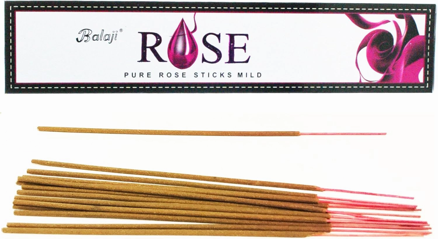 Pure Rose Mild Incense Sticks, (12 Units x 15 Sticks), Brown, 11 x 9.7 x 25 cm