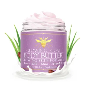 PURPLE CANYON Goat Milk Whipped Body Butter 8oz | Lavender Rose Body Lotion Infused with Jojoba Oil and Aloe Vera| Glowing Skin Natural Lotion for Luxury Self-Care