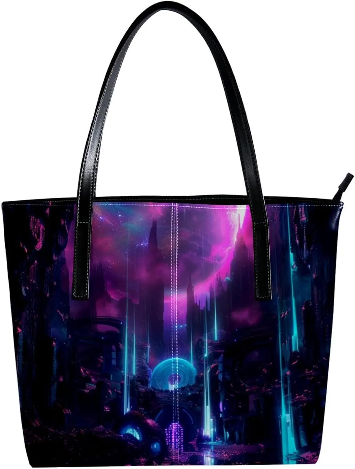 Purses for Women,Tote Bag Aesthetic,Women's Tote Handbags,Fantastic Natural Purple Aurora