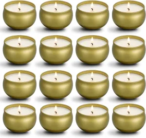 qinxiang Scented Candles Gifts Set,16 Pack Natural Soy Wax Travel Tin Jar Candles for 2.5 OZ Aromatherapy Candles for Family Gatherings, Festive Candles