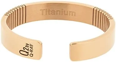 QRAY Rose Gold Titanium Golf Bracelet Men Women C-Shaped Health Wellness Bracelet