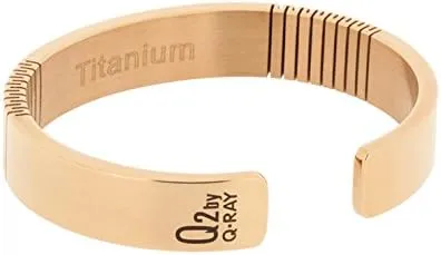QRAY Rose Gold Titanium Golf Bracelet Men Women C-Shaped Health Wellness Bracelet