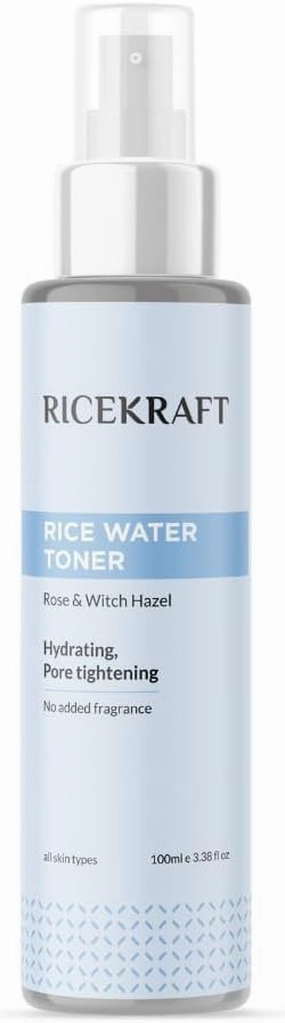 R'iceKraftt Refreshing Rice Water Toner | Korean Face Toner Plus Mist for Glowing Skin| Hydrating and Pore Tightening| for Men and Women| All Skin Types |100ml