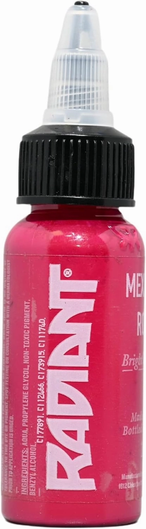 Radiant Colors - Tattoo Ink Mexican Rose Color Tattooing and Shading Real Human Skin 1oz Bottle