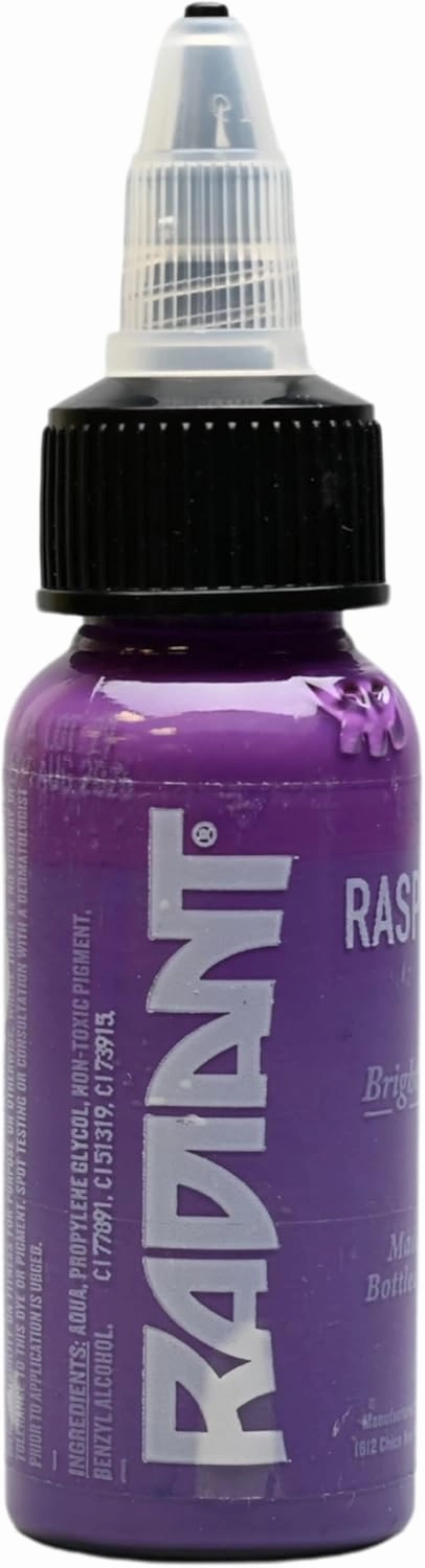 Radiant Colors - Tattoo Ink Rasberry Color Tattooing and Shading Real Human Skin 1oz Bottle
