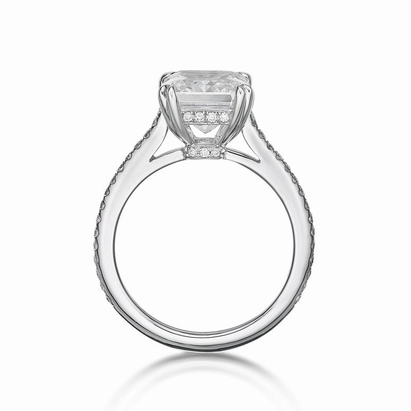 Radiant Cut Diamond With French Claws and Signature Band