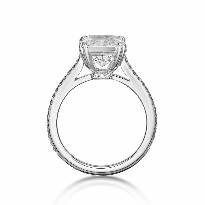Radiant Cut Diamond With French Claws and Signature Band