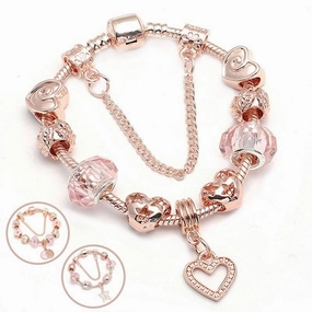 Radiant Rose Gold Charm Bracelet