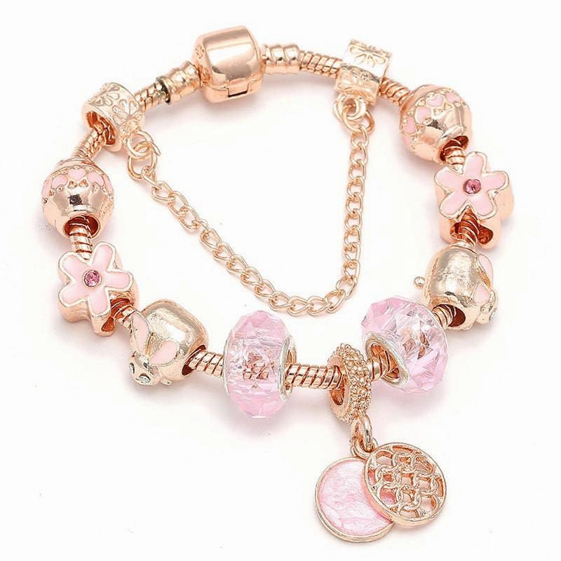 Radiant Rose Gold Charm Bracelet