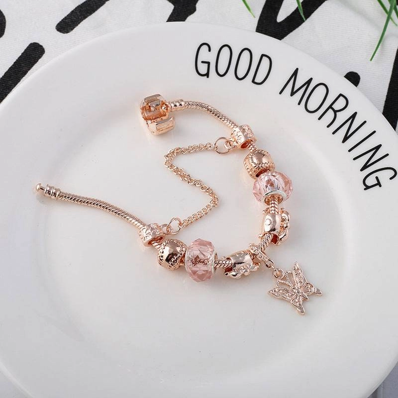 Radiant Rose Gold Charm Bracelet