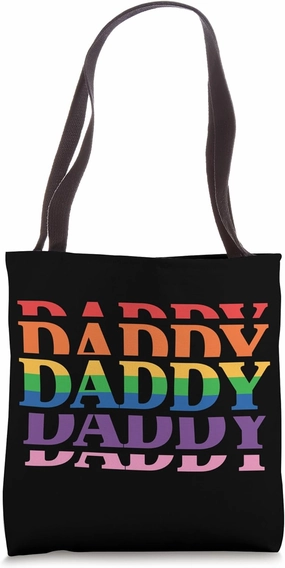 Rainbow Daddy Pride Bold Statement Text Tote Bag