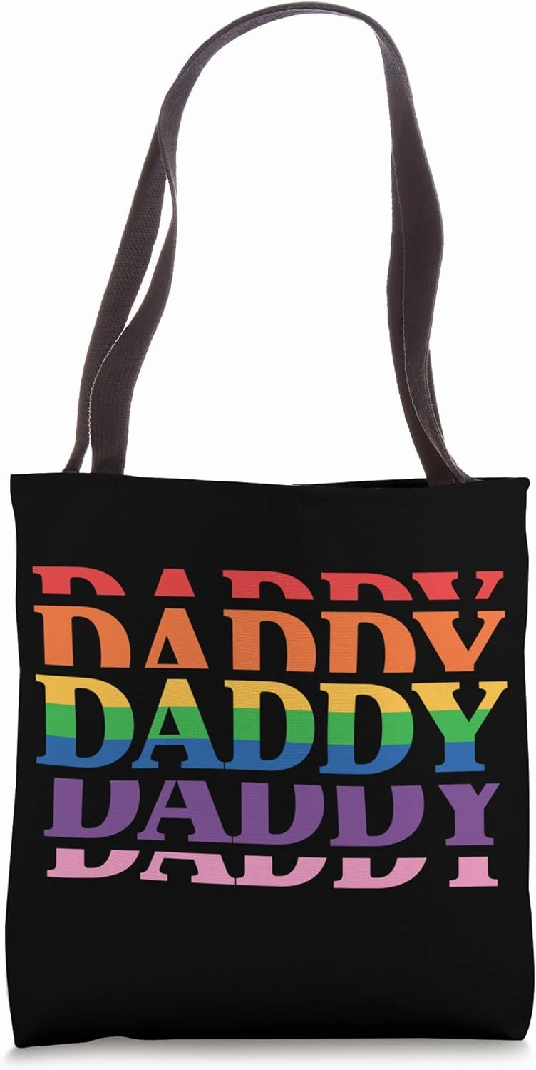 Rainbow Daddy Pride Bold Statement Text Tote Bag