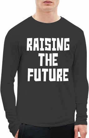 Raising The Future - A Soft & Comfortable Men's Long Sleeve T-Shirt CP05 Black