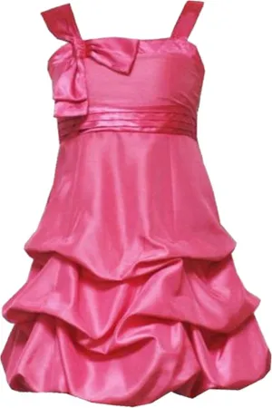 Rare Editions Girls 4-16 Fuchsia-Pink Bow Shoulder Pick-up Bubble Social Dress
