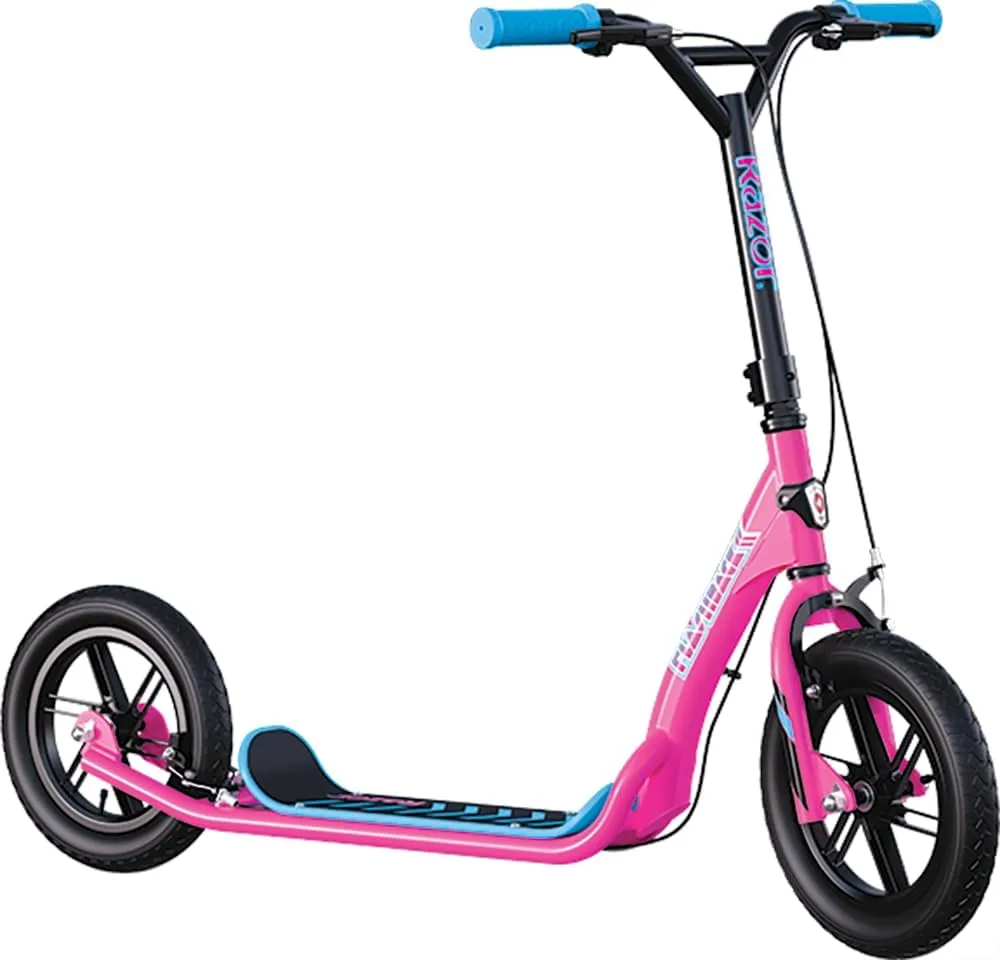 Razor Flashback Kick Scooter – 12" Mag Wheels with Air-Filled Tires, Dual Hand-Operated Brakes, BMX Style Scooter for Kids and Teens