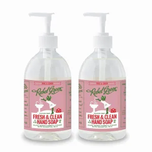Rebel Green Liquid Hand Soap - Moisturizing Natural Bathroom & Kitchen Liquid Soap - Gentle Household Hand Wash - Rose & Lemon, 12 Fl Oz (Pack of 2)