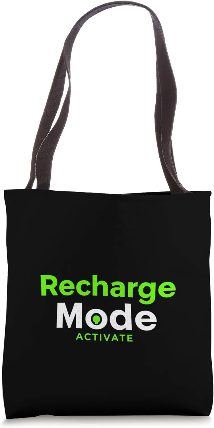 Recharge Mode Activate Bold Typographic Tote Bag