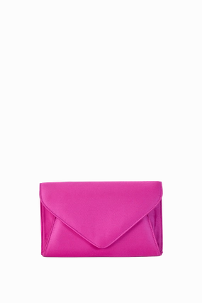Recycled Satin Clutch Bag - Fuchsia Pink