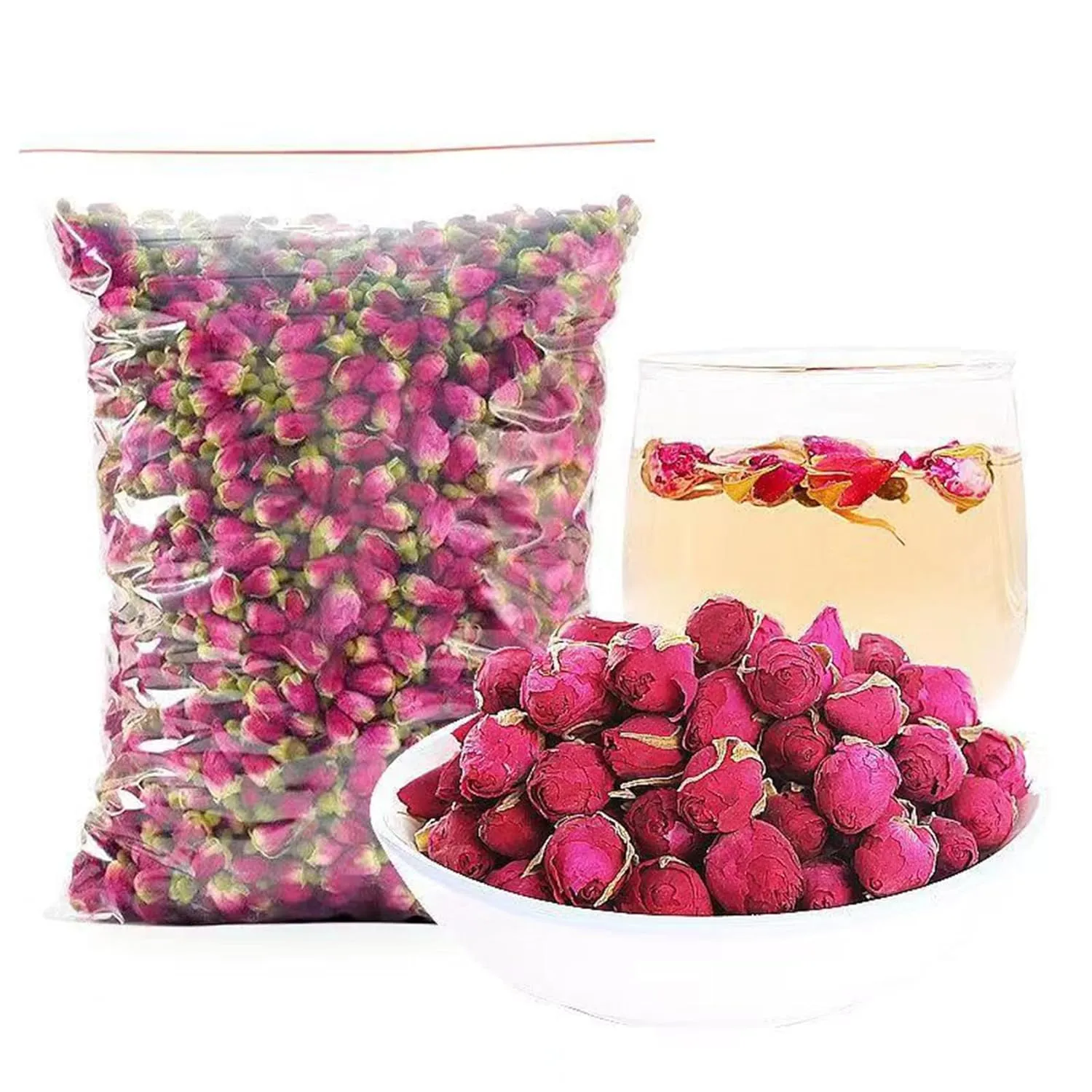 Red Rose Tea 5.29oz Pingyin Dried Red Rosebud Flowers Bulk Perfect For Tea Baking DIY