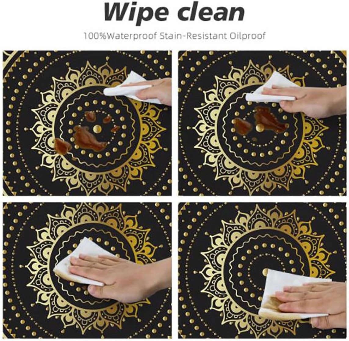 Red White Peach Fitable Fitted Round Table Cover with Elastic Artistic Floral Natural Vintage Wooden Boards Oil Proof Waterproof Tablecloth for Picnic Party Fits up 40"-44" Diameter Tables