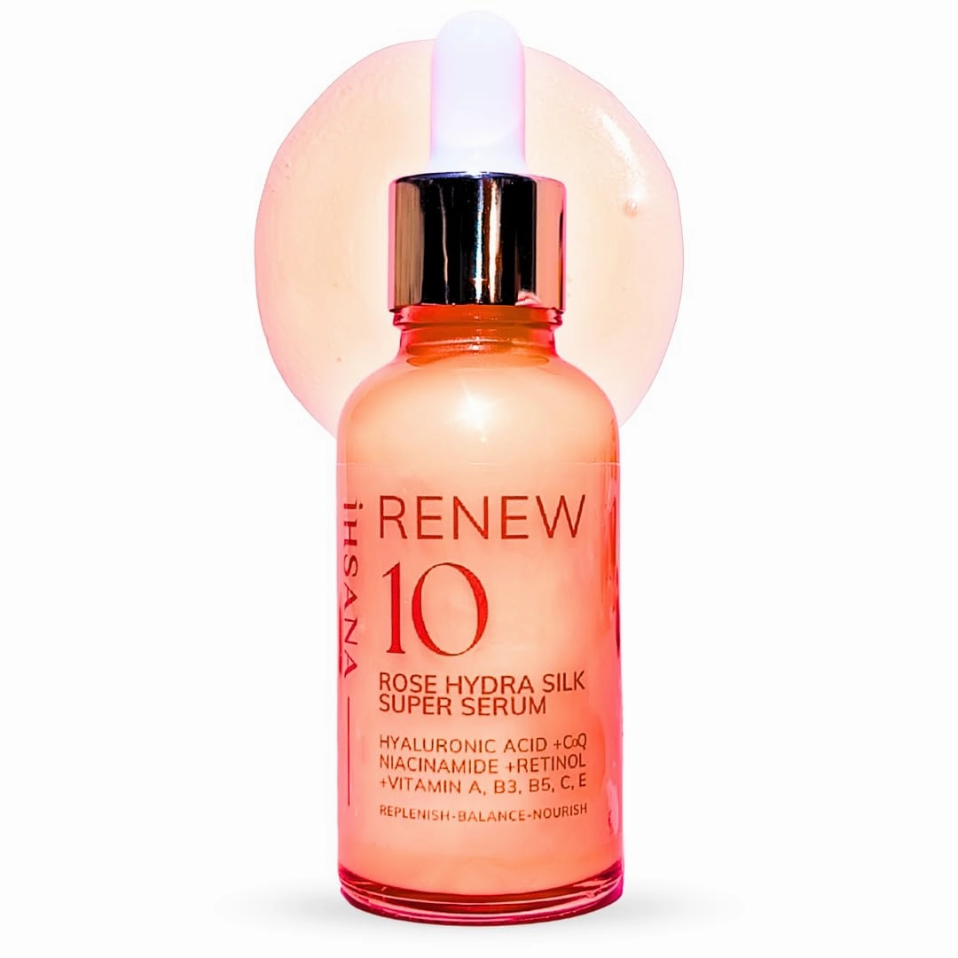 Renew Face Serum, Vitamin C, Brightening, Niacinamide, Hyaluronic Acid, Vitamin E, Retinol Co-Enzyme Q-10, Alpha Lipoic Acid, Anti-Aging, Glow Serum for Women