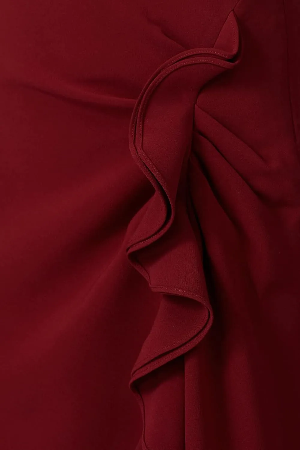 Rent The Runway Pre-Loved Red Ruffle Side Slit Skirt