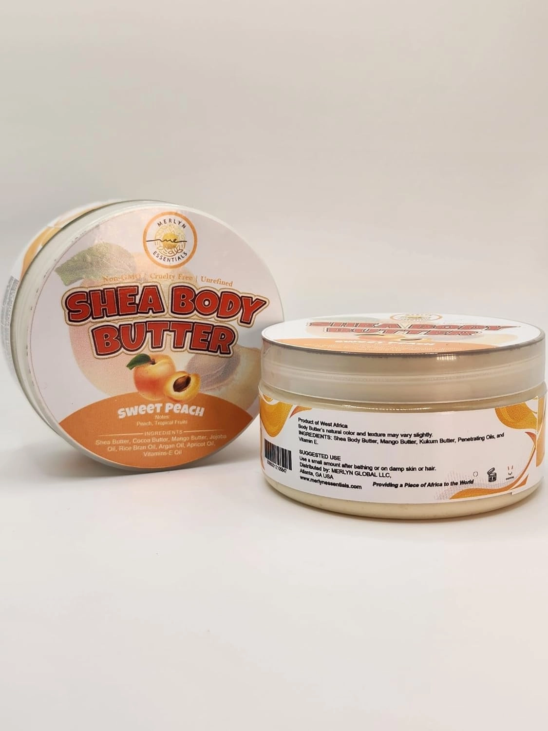 Replenishing Shea Body Butter with Raw Shea Butter, Rosehip Oil and Argan Oil- (Scent- Peach)