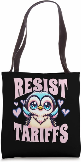 Resist Penguins Protest Against Tariffs, Stand With Penguins Tote Bag
