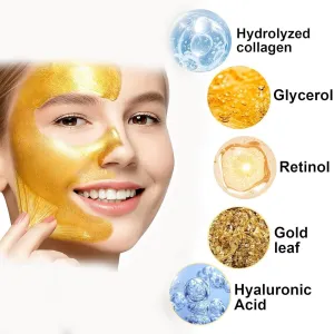 Retinol Snake Peptide Gold Facial face Peel Off Mask (Two Boxes), Anti-Wrinkle Deep Moisturizing Anti-aging Skin Care For Woman Men Sensitive All Skin