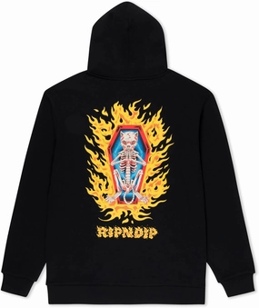 RIPNDIP Black Burn In Heck Hoodie – Bold Graphics with Lord Nerm Attitude