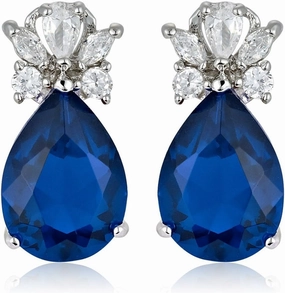 RIZILIA Blue Sapphire Jewelry Set - Tennis Bracelet & Stud Earrings