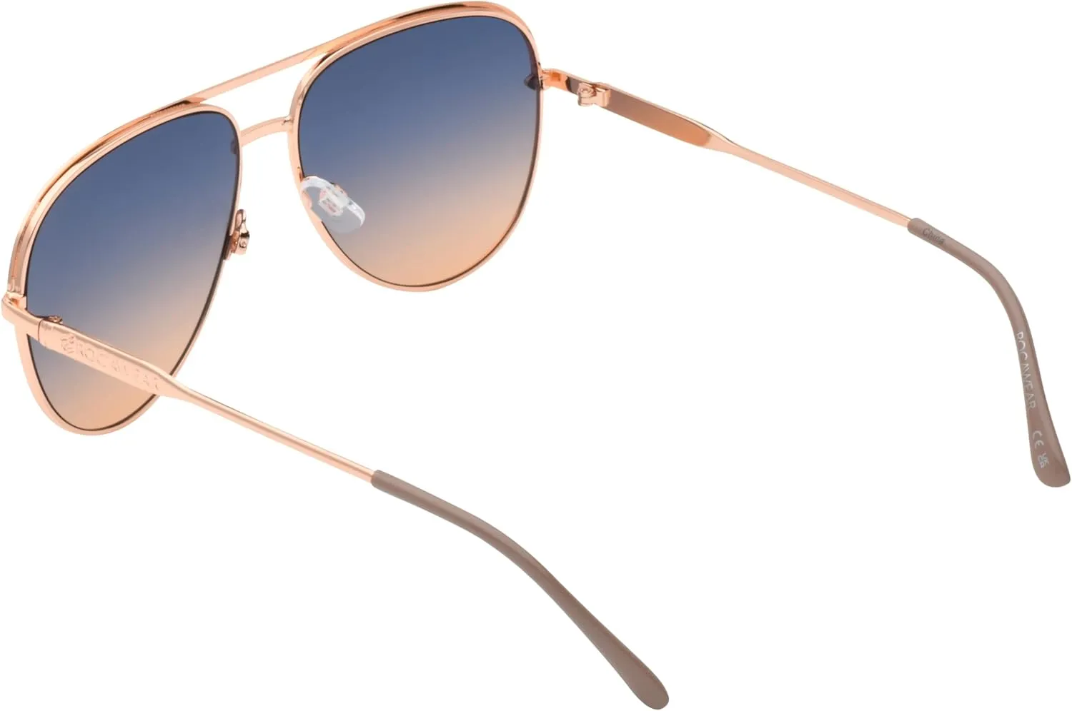 Rocawear R3406 Metal Uv400 Protective Flat Lens Aviator Pilot Sunglasses. Gifts for Women with Flair, 59 Mm