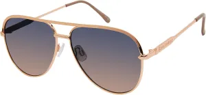 Rocawear R3406 Metal Uv400 Protective Flat Lens Aviator Pilot Sunglasses. Gifts for Women with Flair, 59 Mm