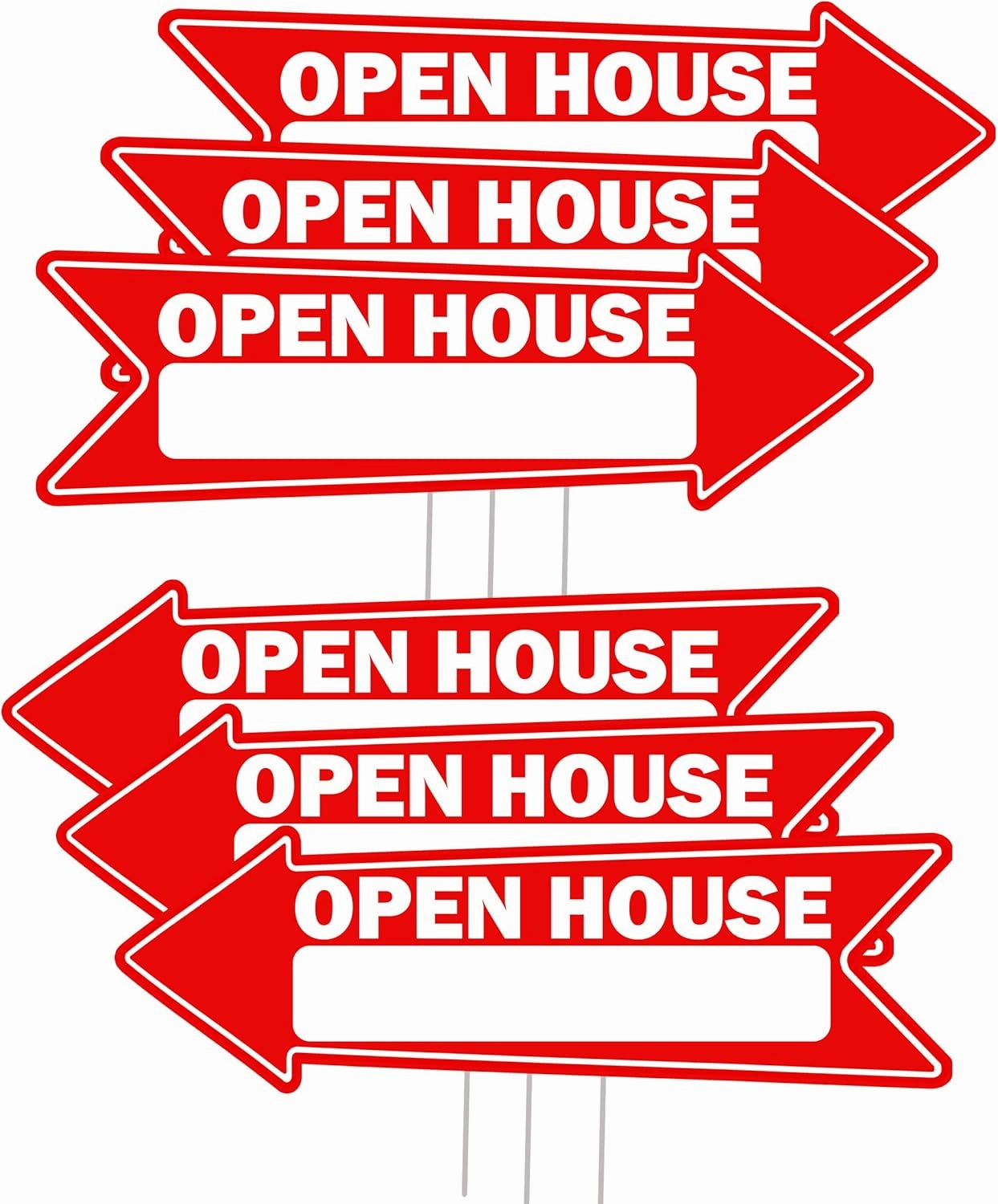 Rogue River Tactical 6 Piece Open House Arrow Yard Sign For Sale By Owner, Realtor, Real Estate