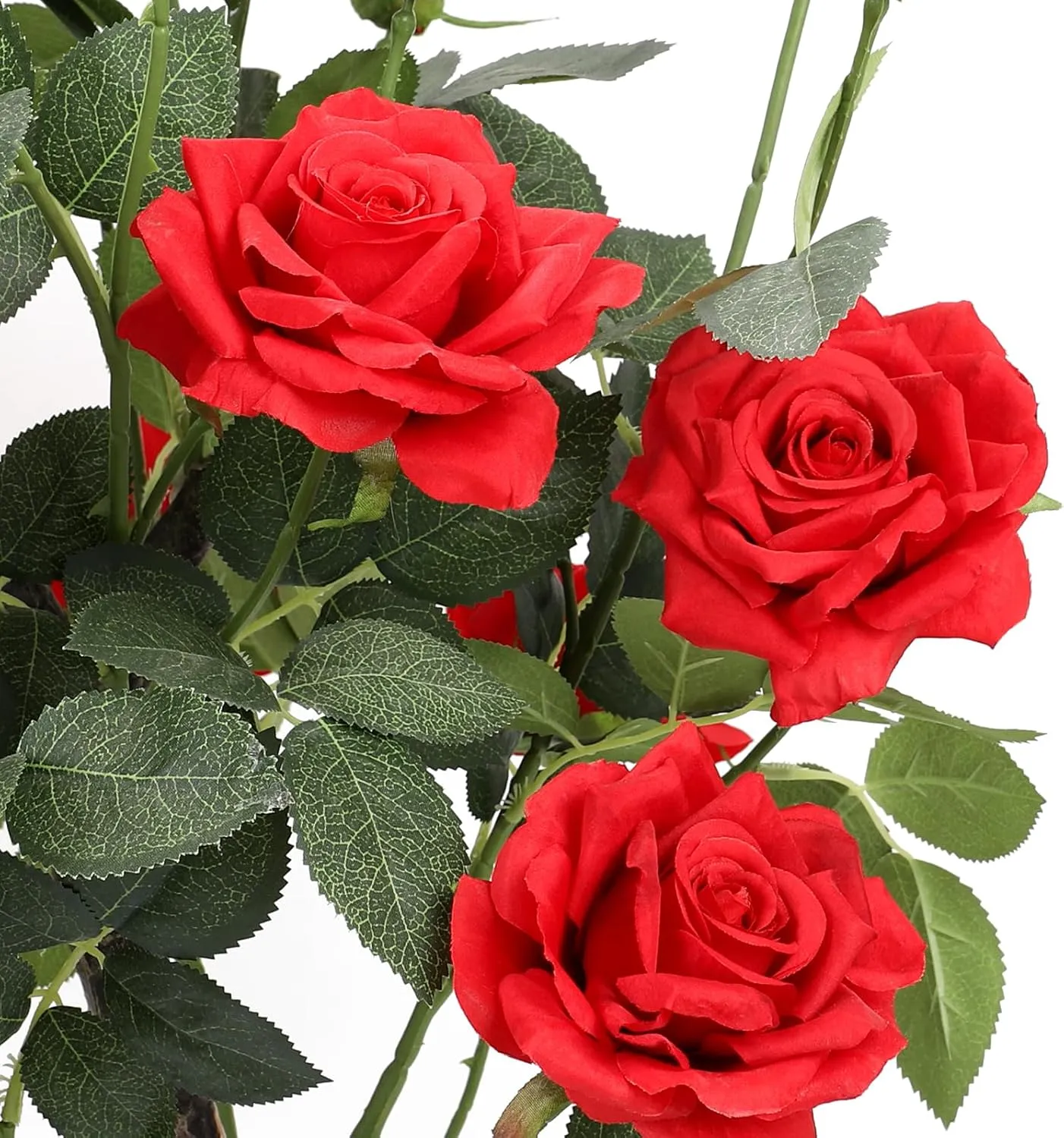 Romantic season 2Pack Artificial Rose Flower Trees, 42Inch Red Faux Rose Tree with Green Leaves for Living Room Office Home Outdoor Indoor Decor