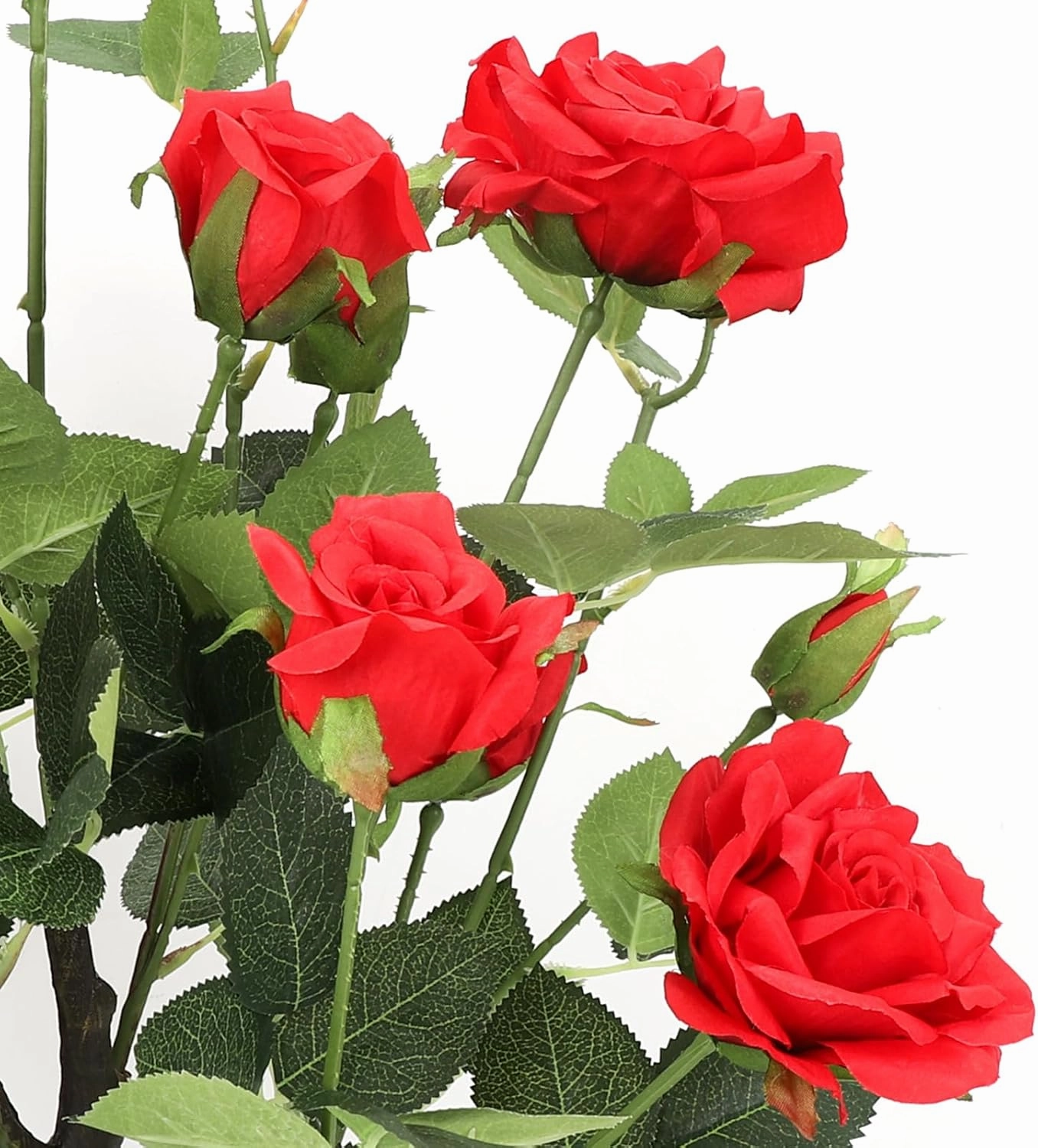 Romantic season 2Pack Artificial Rose Flower Trees, 24Inch Red Faux Rose Tree with Green Leaves for Living Room Office Home Outdoor Indoor Decor