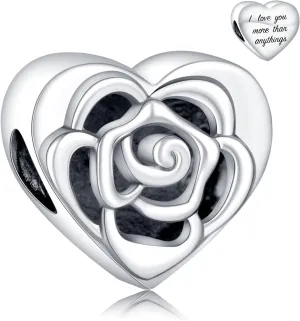 Rose, Cherry Blossom, daisy Flower, or Butterfly Charms for Pandora Bracelets and Necklaces, S925 Silver, Colorful, Rose Gold, Bead or Pendant Charms with CZ, Small Jewelry Gifts for Women
