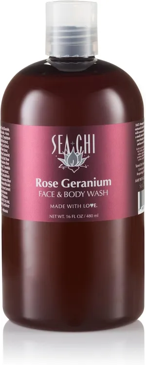 Rose Geranium Face and Body Wash 16oz/480ml