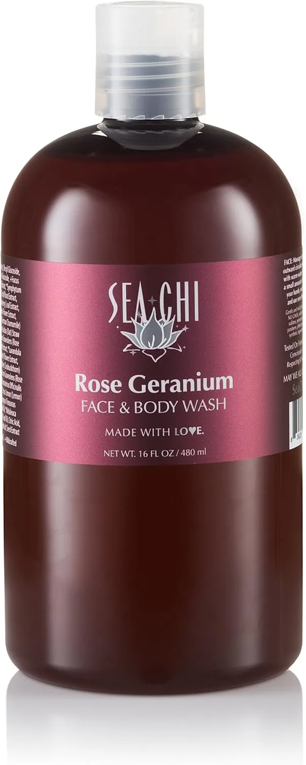 Rose Geranium Face and Body Wash 16oz/480ml