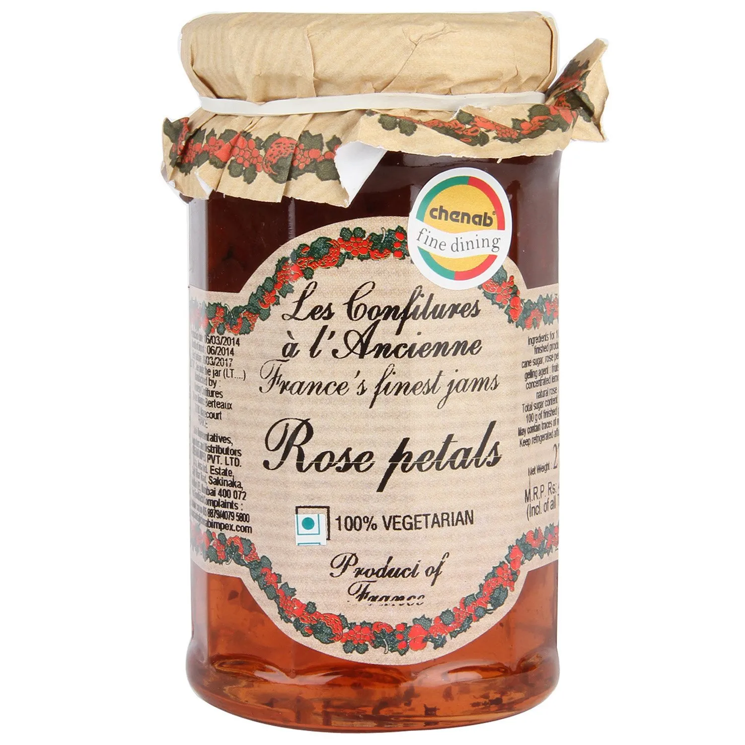 Rose Petal Jam Andresy All natural French jam pure sugar cane 9.52 oz jar Confitures a l'Ancienne, One