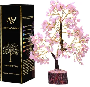 Rose Quartz Crystal Tree of Life - Chakra Feng Shui Tree with Positive Energy - Meditation Gift - 300 Beads