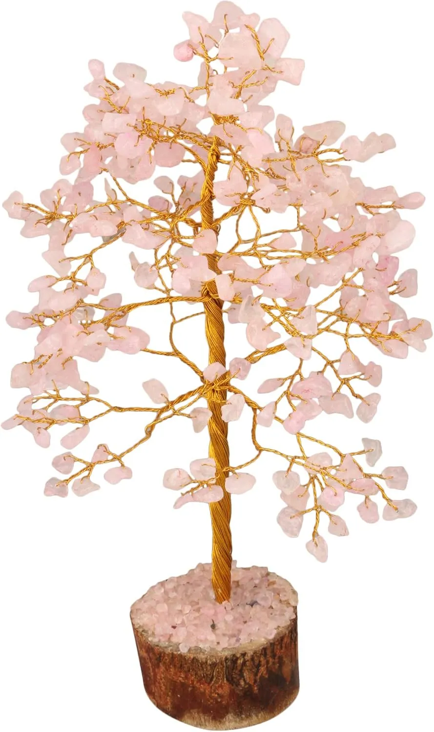 Rose Quartz Crystal Tree of Life - Chakra Tree for Positive Energy, Feng Shui Decor - Handmade Gemstone Bonsai, Pink Healing Crystal, Good Luck Money, Natural Gem, Meditation, Spiritual Gift